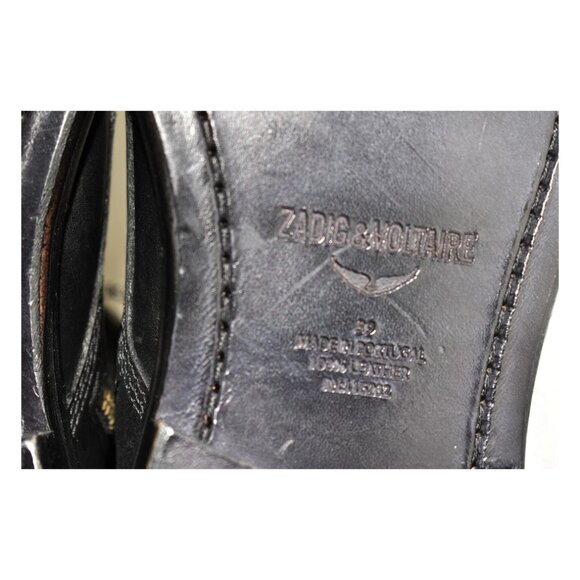 $650 Zadig & Voltaire Laureen Chain Embellished Leather Boot MOTO BLACK 39 (MG4) - Picture 7 of 7